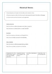 English Worksheet: Historical Heroes- Webquest