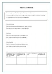 English Worksheet: Historical Heroes- Webquest