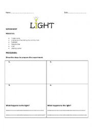 English Worksheet: Light