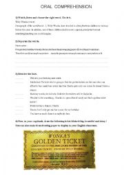 English Worksheet: Charlie and the chocolate factory