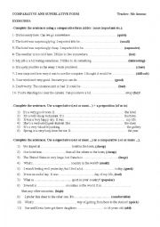 English Worksheet: Comparative and Superlative forms