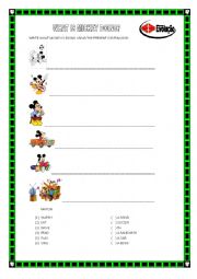 English Worksheet: Present continuous