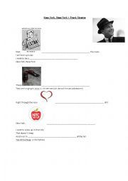 English Worksheet: New York, New York  by Frank Sinatra