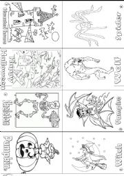 English Worksheet: Halloween minibook