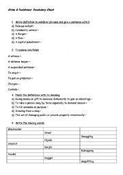 English Worksheet: Crime & Punishment vocabulary test