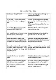 English Worksheet: Conversation cards - jobs