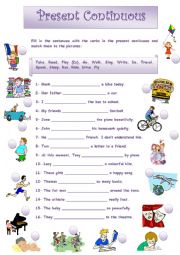 English Worksheet: Present Continuous