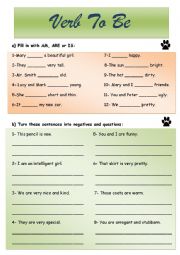 English Worksheet: Verb to be