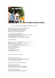 English Worksheet: Live While Were Young - One Direction