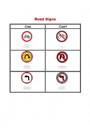 English Worksheet: Road Signs