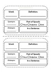 English Worksheet: Vocabulary Building Template