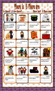 English Worksheet: Halloween - There is & There are