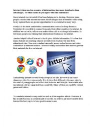 English Worksheet: Internet