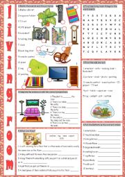 English Worksheet: Living Room (Vocabulary Exercises)