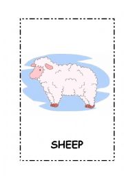 English Worksheet: Farm Animals flashcards.10 flashcards.fully editable