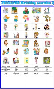 English Worksheet: feelings : matching exerise 2