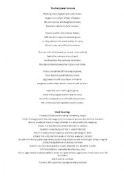English Worksheet: Fairy Tale Formula