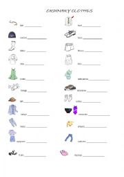 English Worksheet: clothes