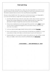 English Worksheet: reading comprehension