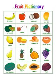 English Worksheet: Fruit Pictionary