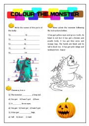 Colour the monster- Halloween