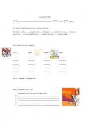 English Worksheet: diagnostic test