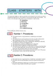 English Worksheet: class starters with songs