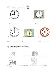 English Worksheet: what time is it?