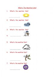 English Worksheet: whats the weather like?