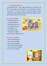 English Worksheet: My Room