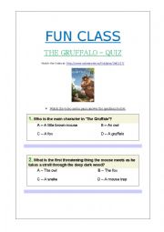 THE GRUFFALO - QUIZ