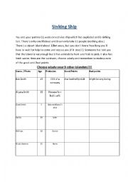 English Worksheet: Sinking Ship