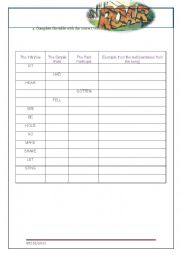 English Worksheet: Roar Katty Perry Irregular verbs part 2