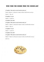 English Worksheet: Who took a cookie from the cookie jar?