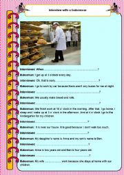 English Worksheet: Interview with a Bakerman