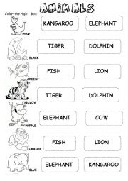 English Worksheet: ANIMALS