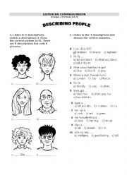 English Worksheet: Physical Descriptions