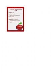English Worksheet: idioms with red