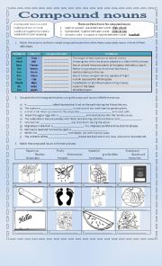 English Worksheet: compound nouns