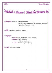 English Worksheet: meet the browns