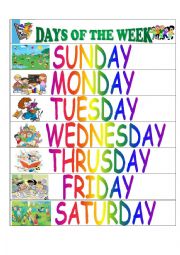 English Worksheet: Days of the week