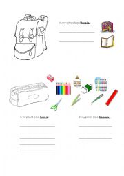 English Worksheet: IN MY SCHOOLBAG