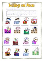 English Worksheet: buildings vocabulary