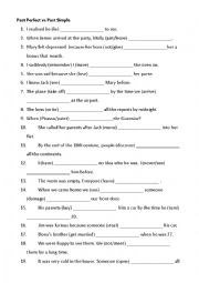 English Worksheet: Past Perfect vs Past Simple