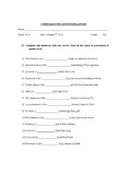 English Worksheet: Comparative and Superlative