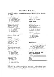 English Worksheet: Like a Stone  Audioslave