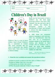 English Worksheet: Childrens day in Brazil. 
