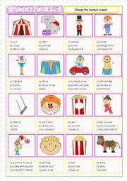 English Worksheet: Circus-Multiple Choice