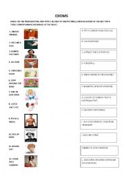 English Worksheet: IDIOMS ACTIVITY