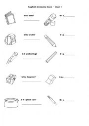 English Worksheet: School Objects 